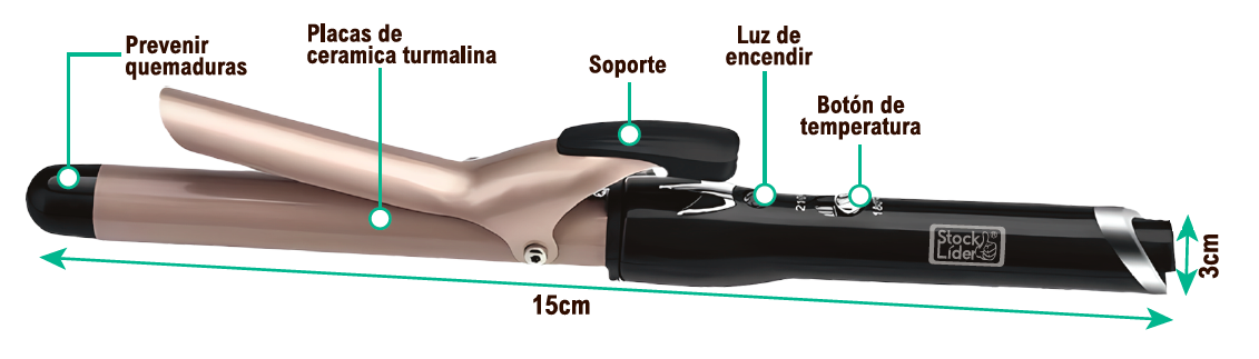 Rizador de Pelo con Cerámica y Turmalina 45W