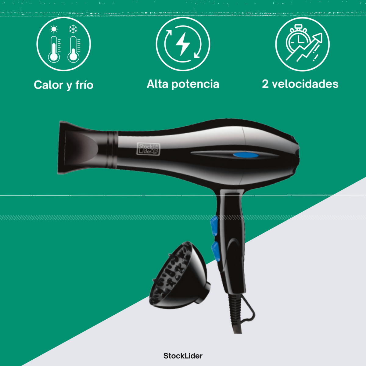 Secador de Pelo 2200W con Difusor