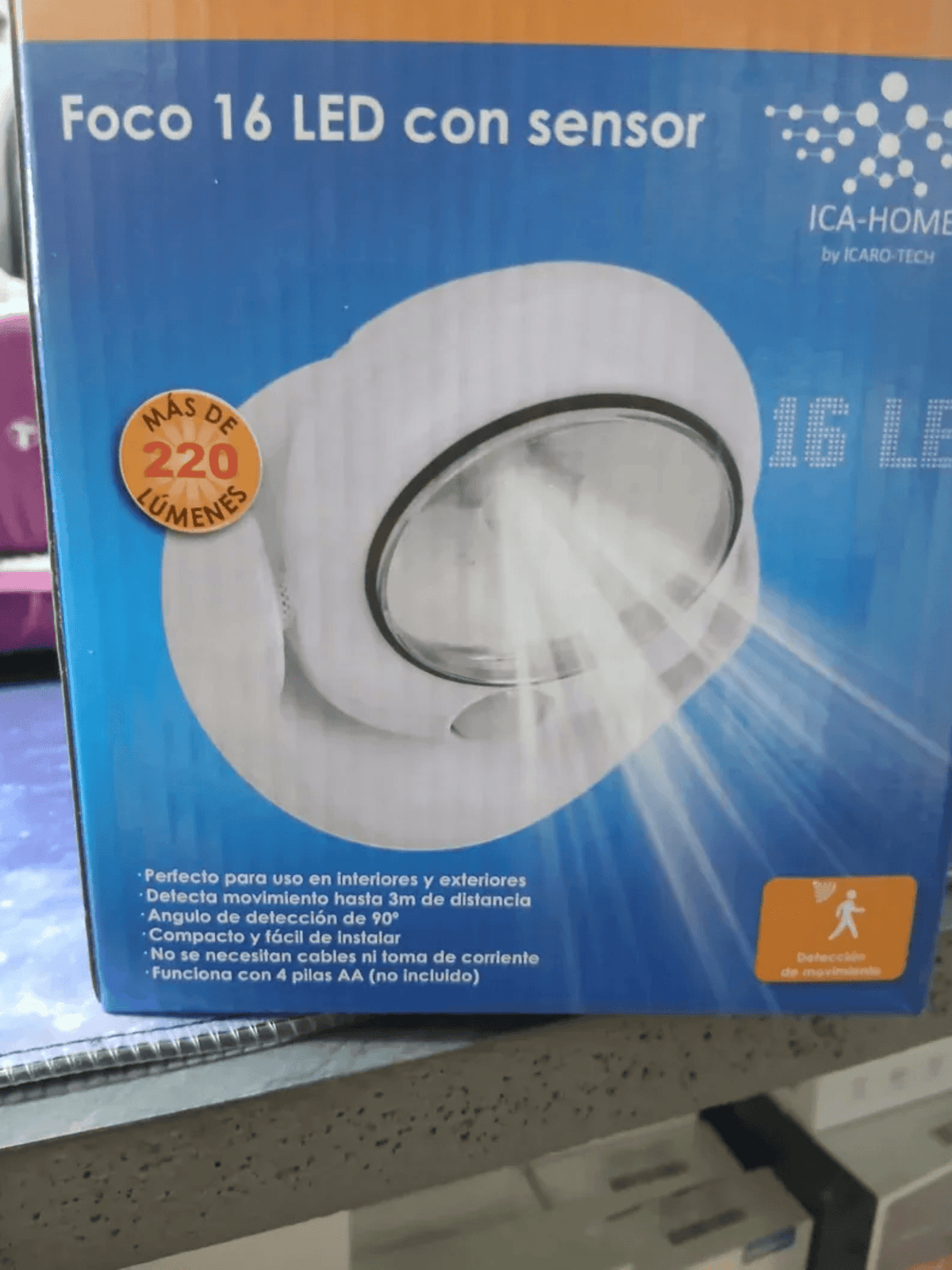 Foco LED de 16 luces con sensor de movimiento: luz exterior solar impermeable de 360 grados
