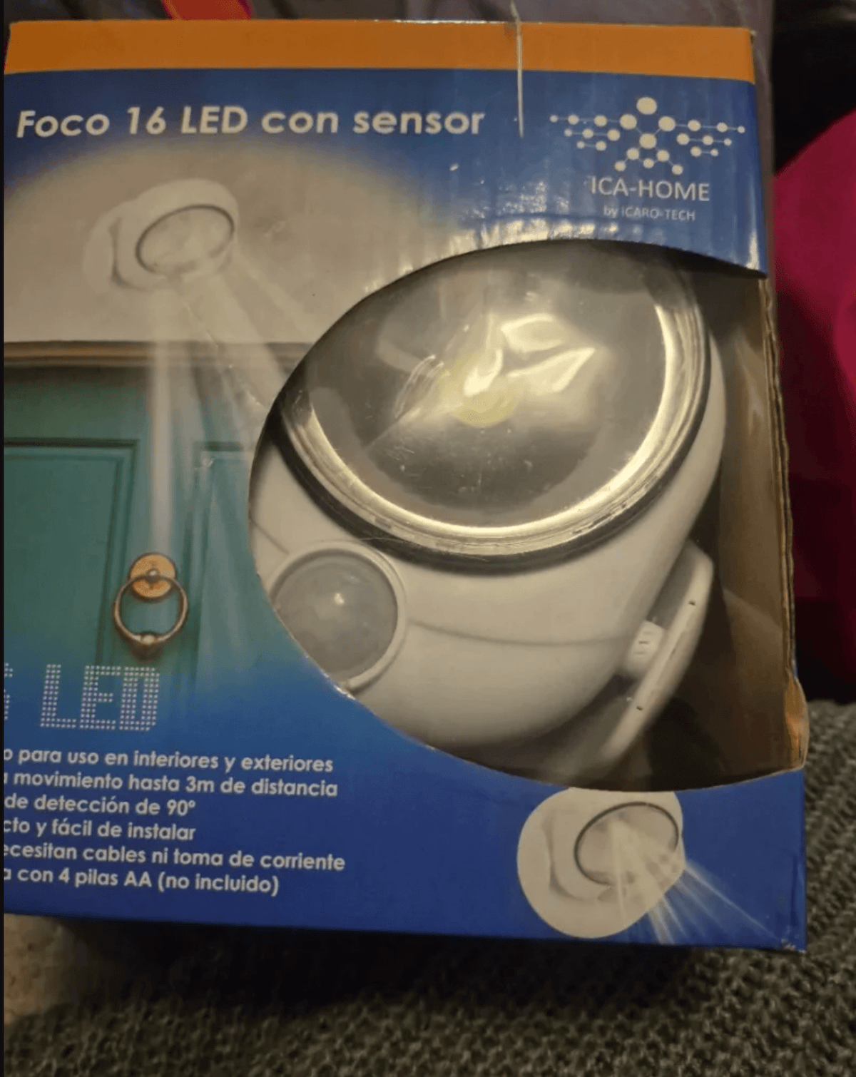 Foco LED de 16 luces con sensor de movimiento: luz exterior solar impermeable de 360 grados