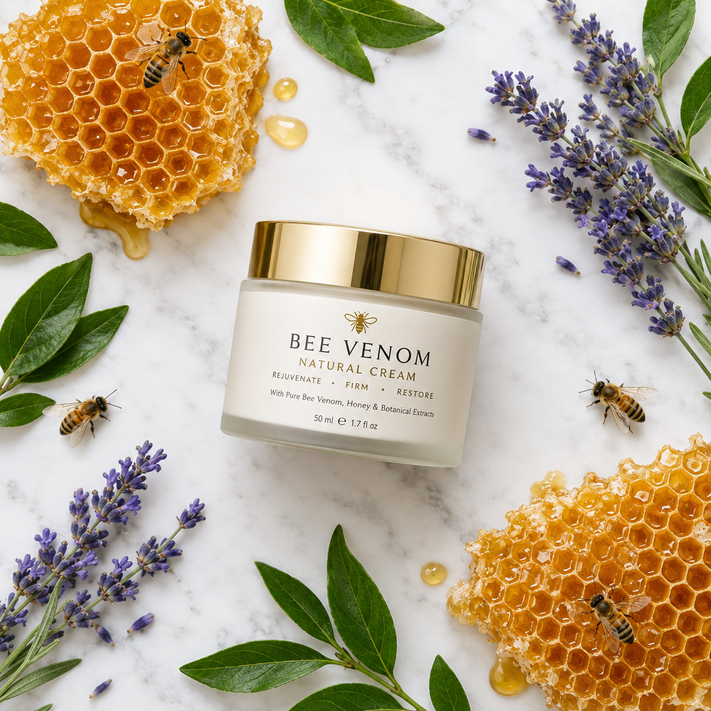 Bee Venom Cream Flatlay