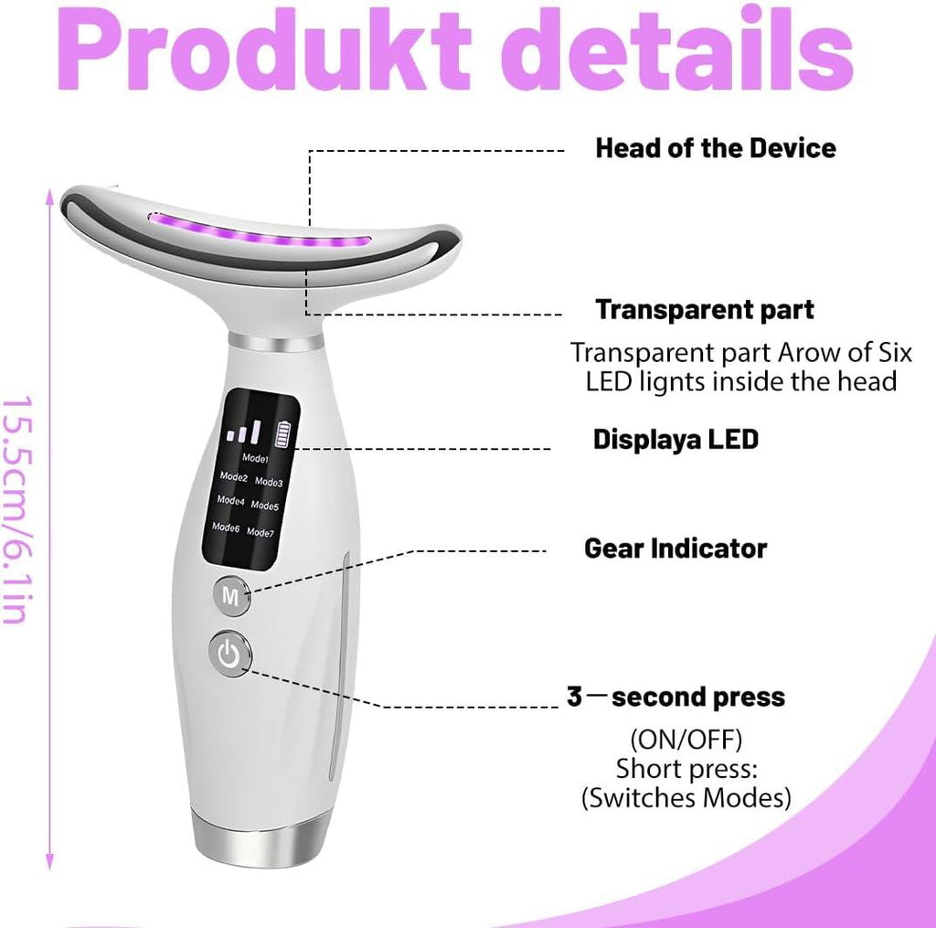 Masajeador Facial 4 en 1 con Luz LED y Calor