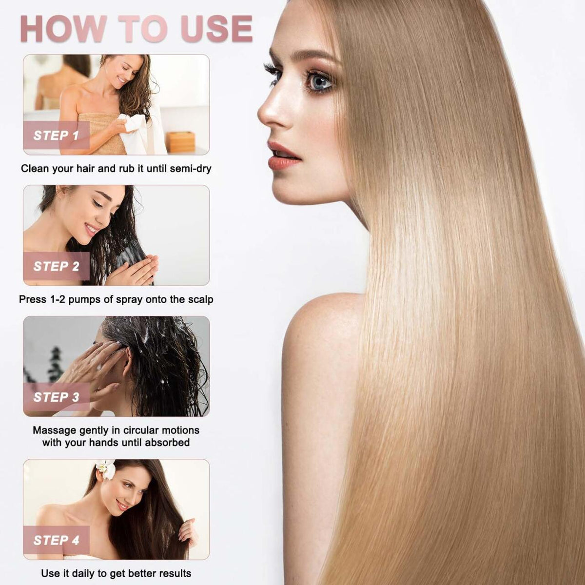 Sprays para favorecer el crecimiento del cabello y mejorar la salud del cuero cabelludo